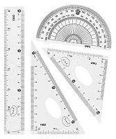 Набор геом. DELI (4предм.) "MiYou" EH657 (1566057) (линейка 15см,трансп.,2треуг.)