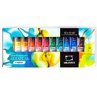 Краски аквар. худ. 12цв.12мл МАЛЕВИЧЪ "Frida" 622112 в тубах