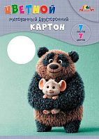 Картон цв. двухстор. мелов. А4  7л. 7цв. АППЛИКА "Друзья" С0260-22 в папке