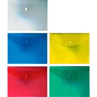 Папка-конверт на кнопке А5+ ATTOMEX 3071426 п/прозр.асс.,150мкм