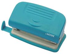 Дырокол  10л. deVENTE Neon 4020324 пластик. с линейкой, голубой неон, к/к