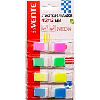 Набор самокл. этикеток-закладок deVENTE 45*12мм, 2011317 пл.полупрозр.Z-сложение 50л. блистер