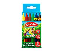 Карандаши восковые  6цв. Creativiki КВ06КР кругл.,к/к