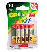 Батарейка GP Ultra AAA (LR03) 24AU алкалиновая,BC4