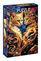 Пазлы  500 ХАТ А2 Premium LUX "Магические коты" 33356 мат.лам.,фольга