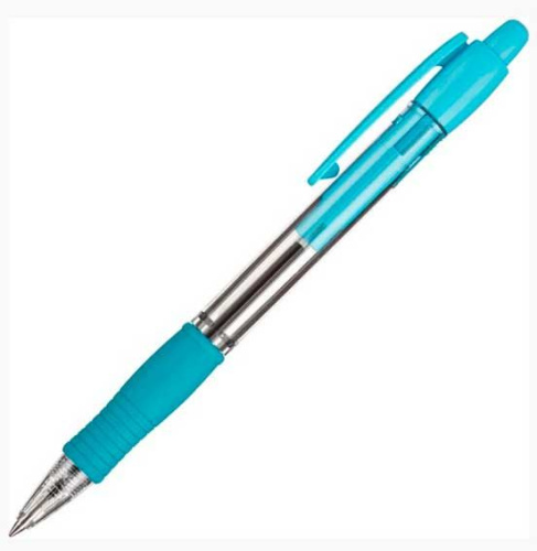 Ручка авт. масл. шар. PILOT BPGP-10R-F (SL) синяя,0,7мм,лин.письма 0,22мм,голубой корп.