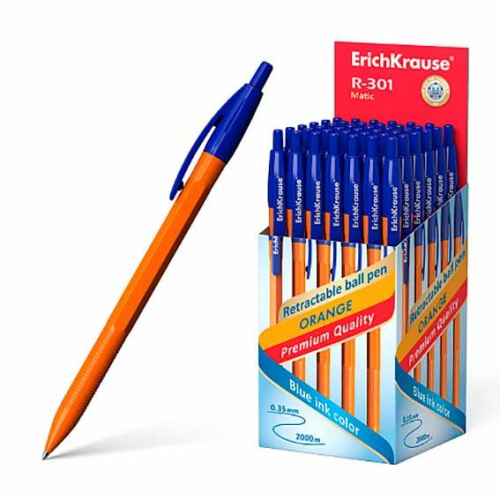 Ручка авт. шар. EK R-301 Orange Matic 38512 синяя,0,7мм