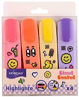 Набор маркеров текст.  4цв. KEYROAD "Pixel Pastel" KR973453 2-5мм,е/подвес