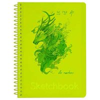Скетчбук А5  40л. BG спираль "Neon. Yellow" 59314 маркерная бумага 120г/м2