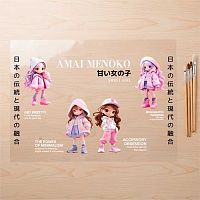 Покрытие настольное deVENTE 70*50см "Amai Menoko" 8061630 прозр.PVC,150мкм