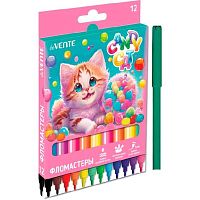 Фломастеры 12цв. deVENTE "Candy Cat" 5081425 вент.колп.,к/к,подвес