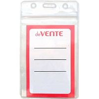 Бейдж deVENTE 70*120мм 4010502 вертик.,прозр.,ПВХ,280мкм,на молнии