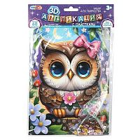 Аппликация пайетками 3D MULTIART "Сова" SEQUIN-3D-123394