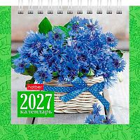 Календарь-домик настол. 2027г. ХАТ Квадрат "Нежность цветов" 35871 спир.,12*12см,мел.115г/м2 095305