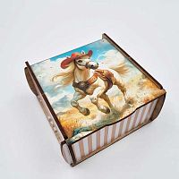 Шкатулка квадрат дерев. Символ Года 2026 20-461-203 №203