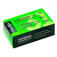 Скрепки 31мм 100шт. ГЛОБУС С31-100Ц метал.,с загнутым краем,оцинкованные,к/к