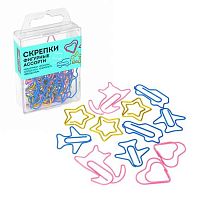 Скрепки фигурные 28-45мм  25шт. ГЛОБУС С28-45ФА асс.,пластик/к.