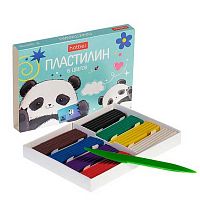 Пластилин  8цв.,120гр. ХАТ "Плюшевые панды" 087402 со стеком