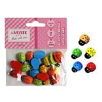 Декор. элементы deVENTE "Божьи коровки" 8120112 дерев.,ассорти,14*19мм,(20шт)