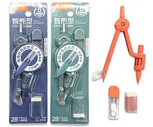 Готовальня INTELLIGENT (3предм.) DJ-305 с ластиком,металл.,блистер,асс.