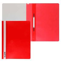 Скоросшиватель пластиковый А4 КЛЕРК прозр.верх 100/120мкм 211906 красный