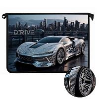 Папка д/тетрадей А4 ОНИКС ПТ-83-12 "Silver auto" (87473) на молн.,фольга