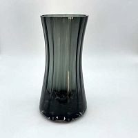 Ваза Микрос "Талия" ч52360 стекл.,23*12,5см,рифленая,прозрачная чёрная
