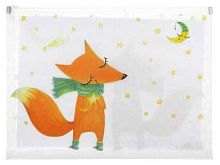 Папка на молнии А4 BV "Волшебные лисы" 14-037/03 мерцающий пластик, 2в.