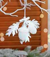 Подвесное украшение НГ "Волшебные желуди" 916-2100 жемчужный,8*11см