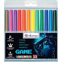 Фломастеры 12цв. ATTOMEX "Game" 5081619 вент.колп.,пластик.блист.