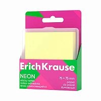 Кл.бумага д/заметок 75*75мм EK  80л. "Neon" 63675 жёлтый,в пластик/к