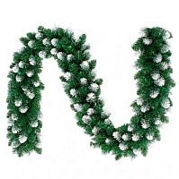 Украшение ЛЬДИНКА "Гирлянда хвойная заснеженная" 253240 зелёная,30*270см