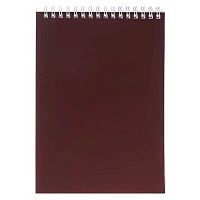 Блокнот А5  60л. ХАТ спираль "SoloMatte-Каштановый мёд" клетка,мел.карт.,лам.софт-тач