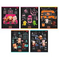 Тетрадь 48л. (клетка) ХАТ "Кофейные коты" скругл.углы,асс.