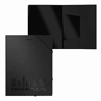 Папка на резинке А4 EK "Megapolis" 50392 чёрная,600мкм