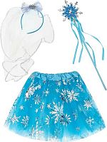 Карнавальный набор 3в1 Миленд "Снежная фея" КРК-7291 (юбка,палочка,ободок) голубой