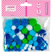 Набор д/творчества deVENTE "Помпоны" 8000553 голубые,10-25мм,80шт.