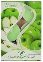 Свеча в гильзе аром. Яблоко  (6шт) 001811