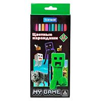 Карандаши пластик. 12цв. CENTRUM "My game" 78266 трёхгр.корп.,177мм,к/к,е/подвес