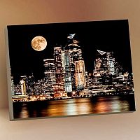 Картина по номерам с поталью чёрный холст Котеин "Ночной город" 40*50см BHR0583 (18цв.)