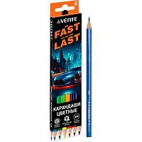 Карандаши  6цв. deVENTE "Fast Or Last" 5021537 шестигр.,2М,диаметр гриф.2,8мм,к/к