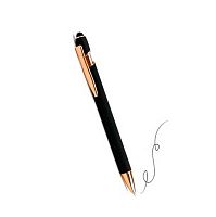 Ручка подар. авт. шар. BEIFA А3011-27-1 синяя,0,7мм,корп.чёрный золото,стилус