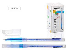 Ручка масл. шар. MAZARI Nebel M-5753 синяя, игольчатый узел 1,0мм, полупрозр.пластик.корп.