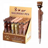 Ручка шар. ALINGAR "Мишка" AL11648 синяя,0,5мм,вращающ.игрушка,цв.корп.