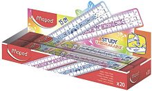 Линейка 15см MAPED "Study Unbreakable Fancy" 245301 пластик,суперпрочная
