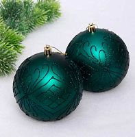 Игрушка ел. "Шар 10см" (2шт) "Загадочная мечта" 201-3696 изумруд