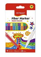 Фломастеры 18цв.10шт. KEYROAD "Magic" KR972227 (9двухстор.+1 Magic pen)