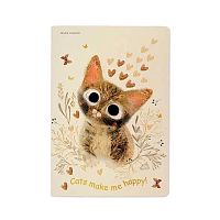 Тетрадь 40л. (клетка) BV "Love me. Милый котик" 7-40-001/192 мат.лам.soft touch,фольга