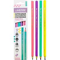 Карандаш ч/гр. пластик. deVENTE "Pastel" 5032336 HB,2мм,трёхгр.,заточ.,цв.корп,асс.