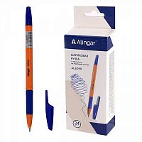 Ручка масл. шар. ALINGAR AL6099 синяя,игол.,0,7мм,оранж.пластик.корп.